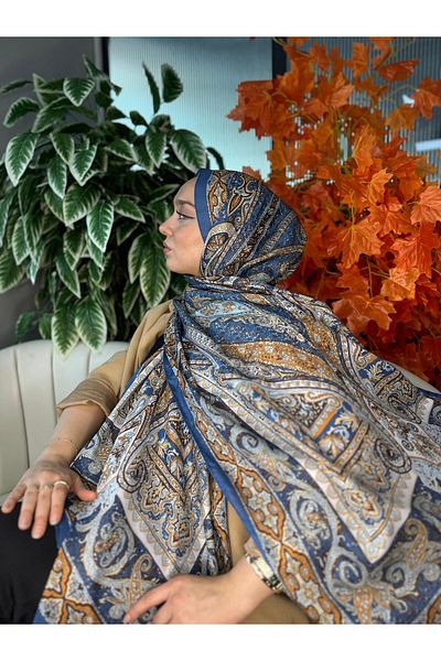Oxygen Scarfs Nakkaş Pattern Cotton Silk Shawl-10003