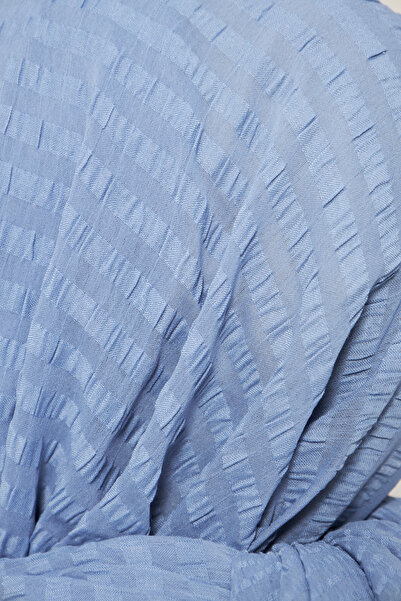 Gigiscarfs Σάλι Arya Chiffon με ντεγκραντέ ρίγες - Μπλε τζιν -