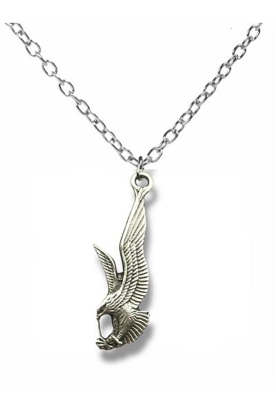 Herşey Nota Unisex Necklace with Eagle Figure - Stylish Jewelry Representing Strength and Nobility - 60 cm Chain