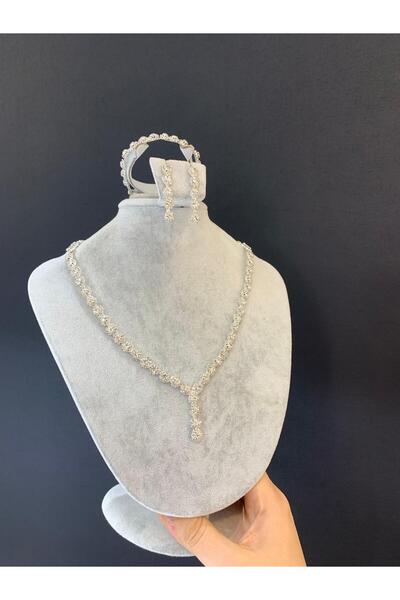 BEYOĞLU NİŞANTAŞI Elmas Görünümlü Gelin Kolyesi , Abiye Kolye