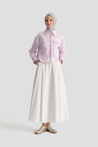 Armine Πουκάμισο Cargo Pocket 25y3741 Λιλά