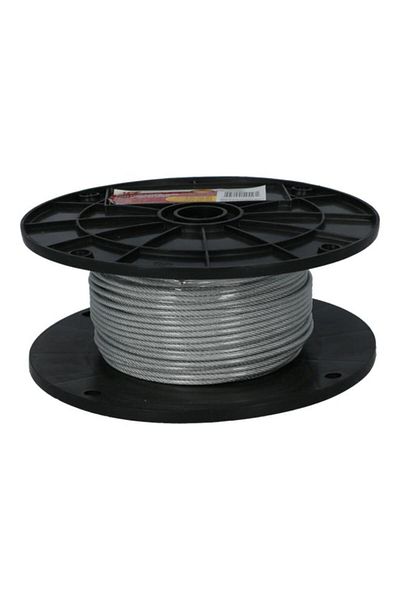 Generic ACE Vinyl Coating Flexible Galvanized Steel Cable Rope Silver 76m AC-11811 (Sold per meter)