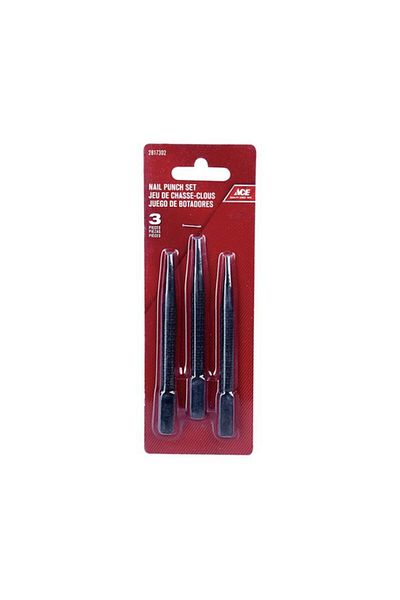 Generic ACE 3-Piece Square Head Durable Steel Nail Punch Set Black XM18010361