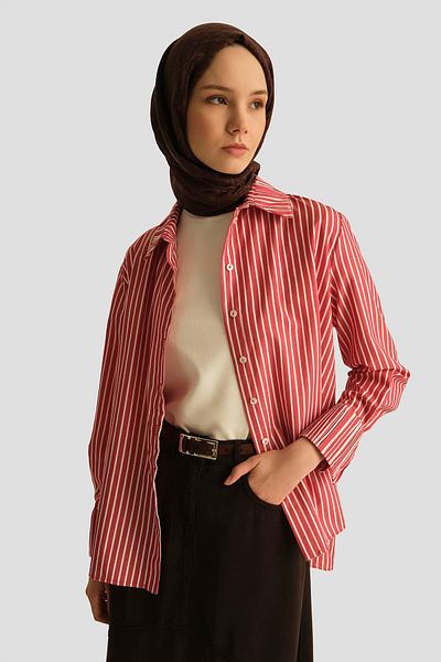 Armine Striped Shirt 25Yd3729 Red