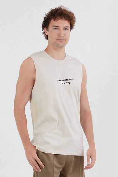 Fulla Moda Μπλουζάκι με τυπωμένο κείμενο με μηδενικό μανίκι