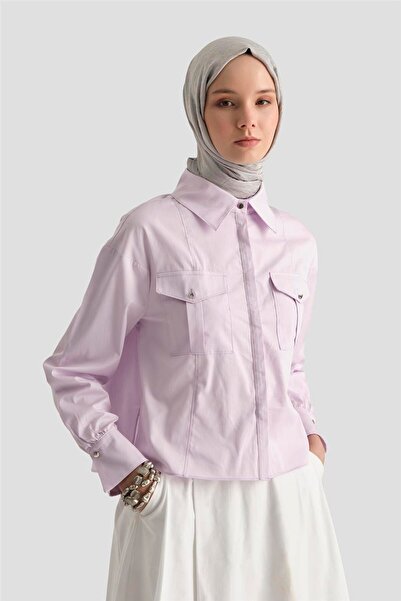 Armine Kargo Cepli Gömlek 25y3741 Lila