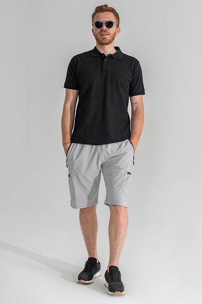 Souris Ανδρικό ανοιχτό γκρι 5 τσέπες Outdoor Cargo Capri σορτς αναπνεύσιμο ύφασμα Lycra