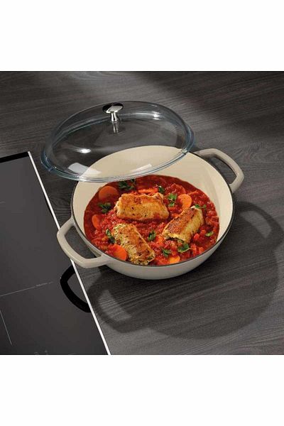 KELA Keck Lang CALIDO cast iron deep frying pan 28 cm 3.8 l grey