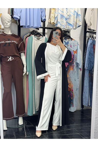 Favv Club 000719 Jesica Fabric Jumpsuit Kimono Set