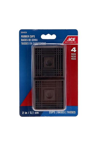 Generic ACE Square Shape Rubber Non-Slip Furniture Caster Cups Brown 5.1cm AI0020