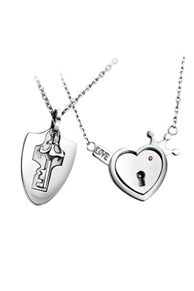 Tessero Set de două coliere pentru cupluri, prieteni, oțel inoxidabil, pandan...