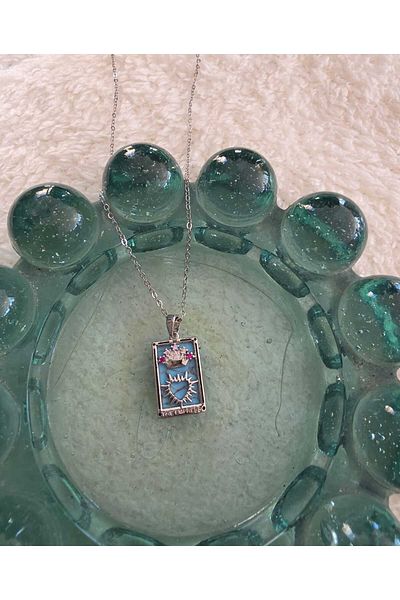 stainless steell Blue Minelli Empress Tarot Necklace