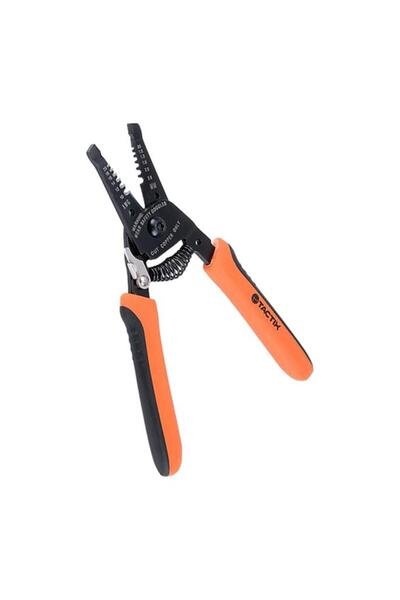 Generic Tactix Non-Slip Bi-Material Handle Crimping Plier Orange and Black 165mm 401001