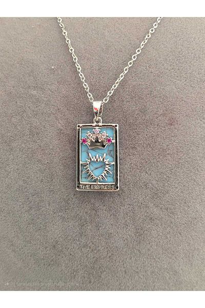 stainless steell Blue Minelli Empress Tarot Necklace