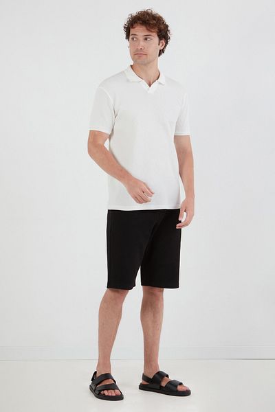Fulla Moda Μπλουζάκι με γιακά από ύφασμα βάφλας