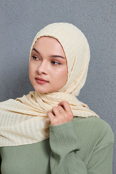 Gigiscarfs Gradient Striped Arya Chiffon Shawl - Light Yellow -