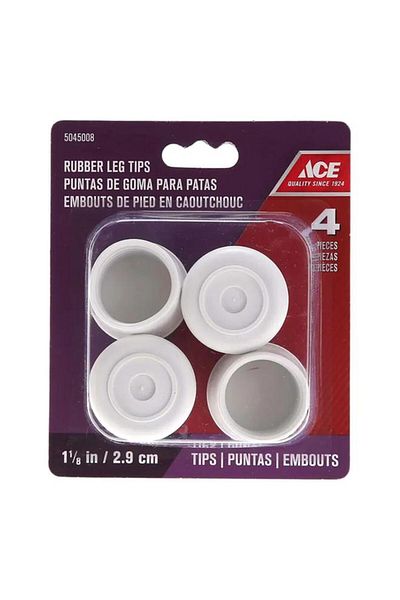 Generic ACE 4-Piece Non-Slip Heavy-Duty Sturdy High-Quality Rubber Leg Tips Off White 2.9cm