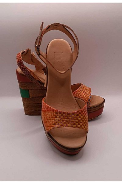 İDOL SHOES SANDALE CU TACĂ DIN PIELE GENUINĂ