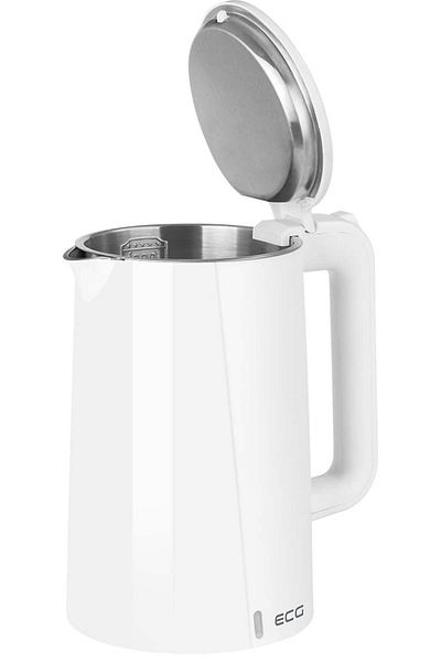 ECG Electric kettle ECG RK 1702 Safe to Touch White, 1.7 liters, 2200 W, stainless steel ,double walls