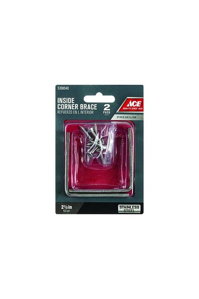 Generic ACE Anti-Corrosive Sturdy Stainless Steel Inside Corner L BrSilver 2.5inch N245-704