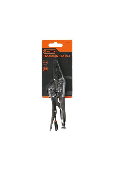 Generic Tactix Chrome-Vanadium Steel Long Nose Locking Plier with Comfort Grip Handle Silver 6.5inch