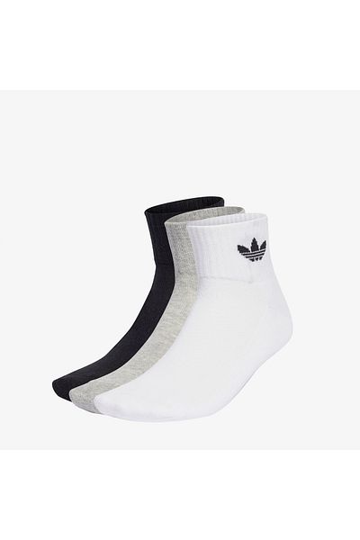 adidas Originals Mid Crew Unisex Black/White/Grey 3-Piece Socks