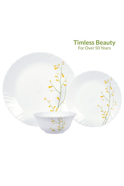 La Opala Dinnerware Set 20 Pcs, Elevate Your Dining Experience Dinnerware Set (Citron Weave)
