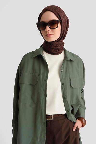 Armine Two Pocket Oversize Shirt 25Yh3443 Khaki