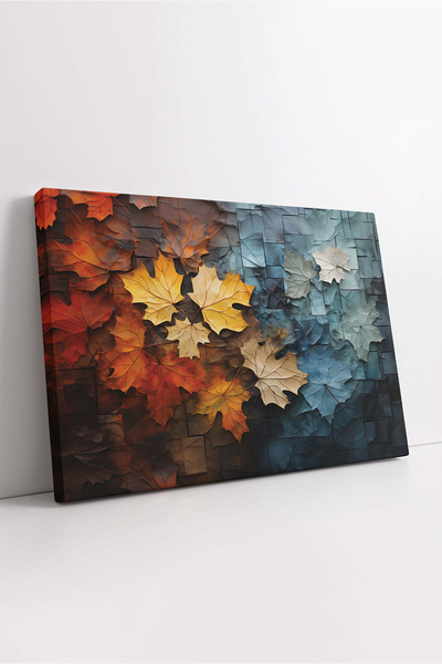 KOSS Dijital Tablou pe pânză cu frunze galbene, pânză de toamnă, calitate pre...