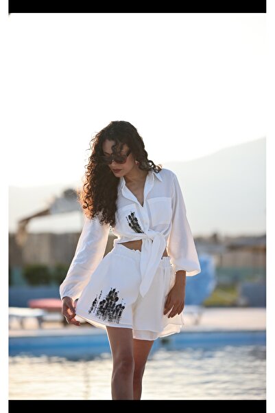 hat craft Keten şortlu takım