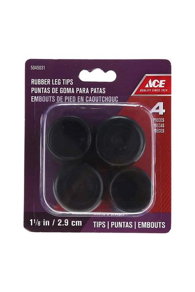 Generic أطراف أرجل مطاطية متينة عالية الجودة مضادة للانزلاق من ACE، مكونة من 4 قطع، باللون الأسود، مقاس 2.9 سم