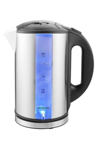 Michelino Fierbător electric MICHELINO 74320, 2200W, 1,7 litri, oțel inoxidabil, pereți dubli, iluminare LED
