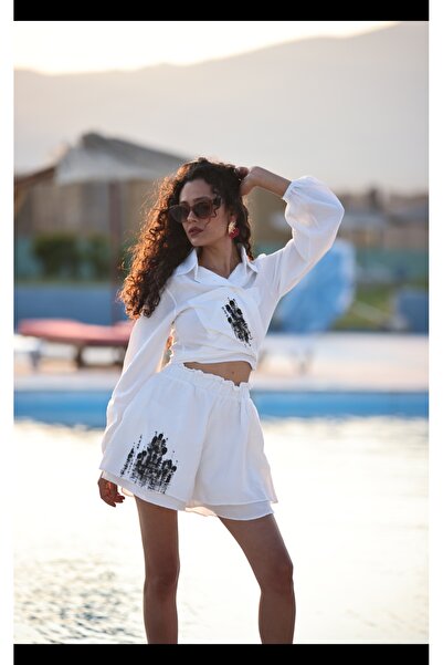 hat craft Keten şortlu takım