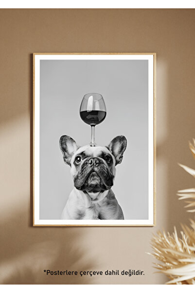 One Little Happiness Αφίσα FRENCH BULLDO Αισθητική αφίσα τοίχου, αφίσα χωρίς ...