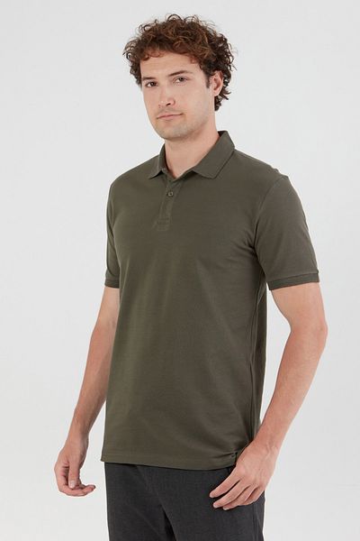 Fulla Moda Basic Polo Neck Half Button T-Shirt
