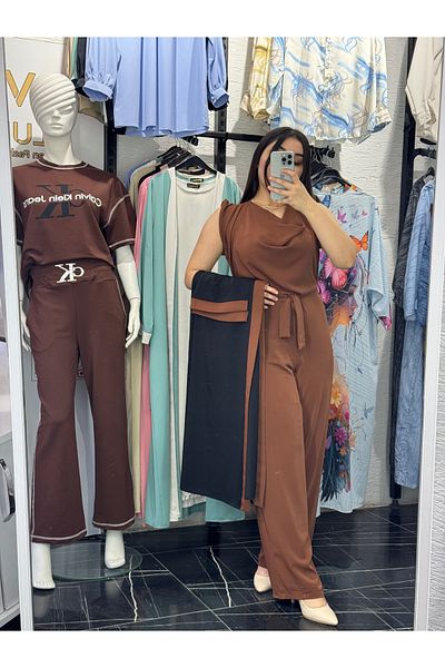 Favv Club 000719 Jesica Fabric Jumpsuit Kimono Set