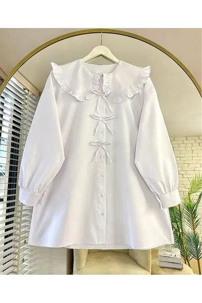 EMMAS CLOTHİNG Salad Collar Bow Tunik
