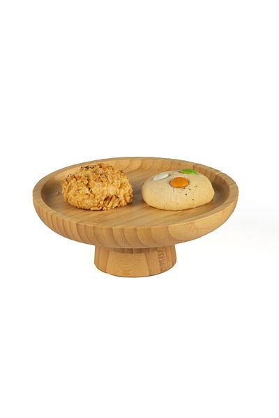 Lizzy Round Presentation Plate with Bamboo Legs 17 X 17