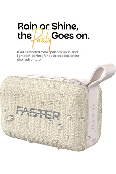 Faster BoomX Bluetooth Portable Speaker 5W- 20Hrs Playtime IPX4 Water Resistant Stereo Wireless Mini