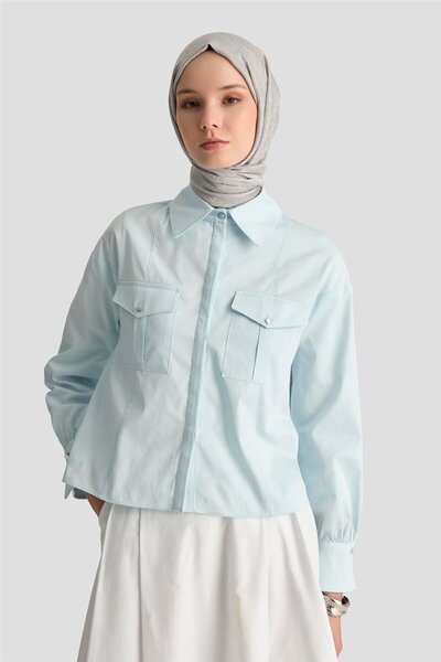 Armine Cargo Pocket Shirt 25Y3741 Baby Blue