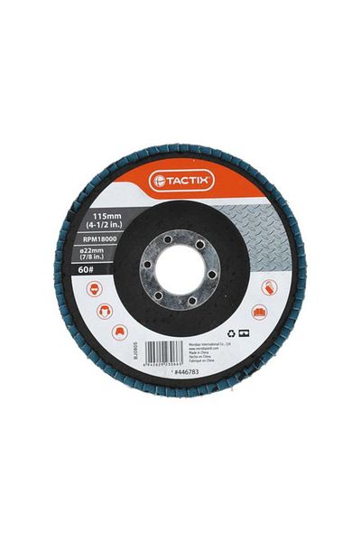 Generic Tactix High-Performance Aluminum Oxide Flap Disc Blue and Black 115mm 446783
