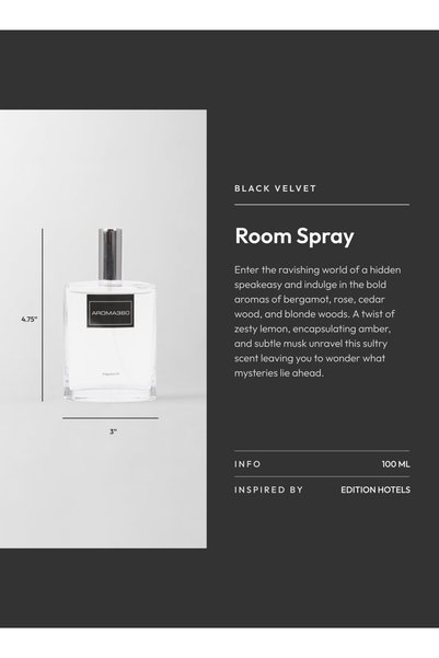 Aroma360 Black Velvet - Essential Oil Room Spray - Smokey Black Tea, Rose and Amber - 100mL