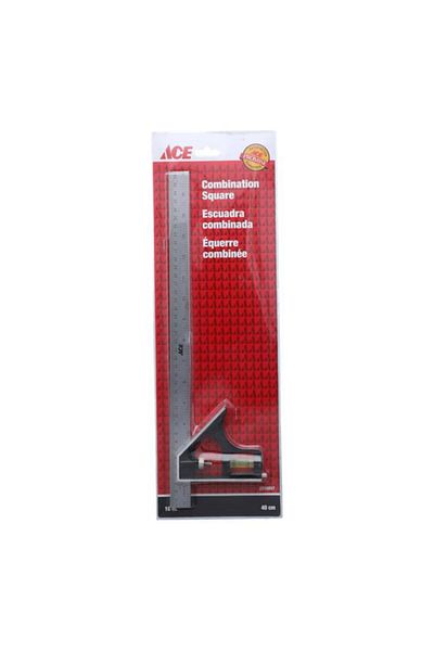 Generic ACE Die-Cast Aluminium Alloy Durable Combination Square Silver and Black 16inch