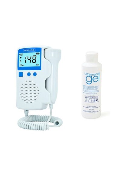 INVINCIO Monitor Fetal Doppler, Invincio, Portable with Ultrasound Gel, White/Blue
