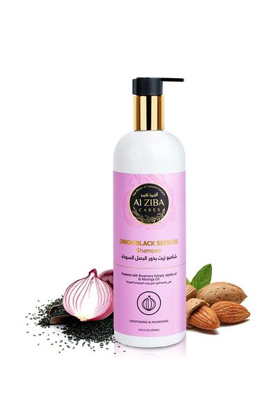 Alziba cares Ziba Cares Black Onion Seed Oil Shampoo with Rosemary Oil, Jojoba Oil & Moringa for Hair Growth - 50