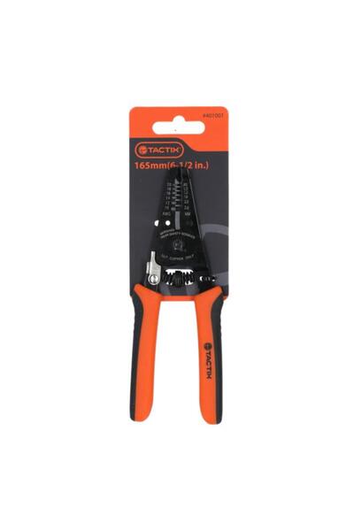 Generic Tactix Non-Slip Bi-Material Handle Crimping Plier Orange and Black 165mm 401001