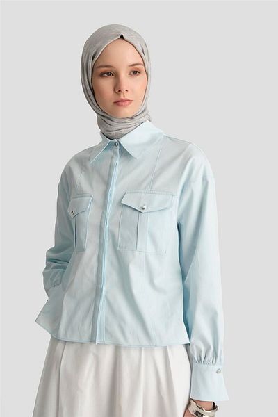 Armine Πουκάμισο Cargo Pocket 25y3741 Baby Blue