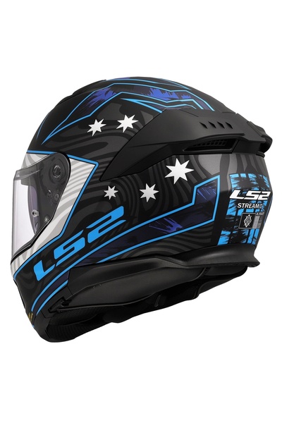 LS2 STREAM 2 GALDAM MAT SİYAH-MAVİ KASK