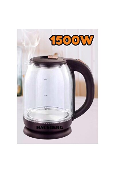 Hausberg Electric kettle, HB-3616, power 1500 W, 2L, automatic shut-off, glass bowl, rotating stand