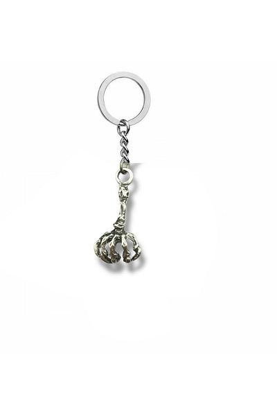 Herşey Nota Metal Keychain with Skeleton Hand Figure – Icon of Gothic Spirit